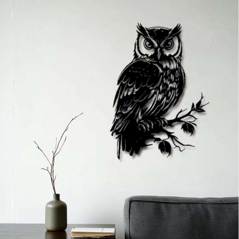 Metal Wall Art Owl Statue 1pc: - Home Decor Quirky 评论和价格