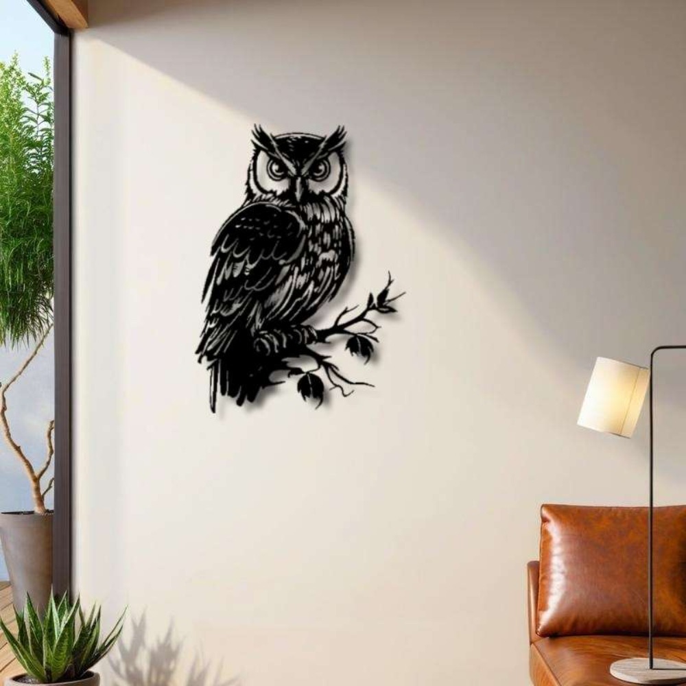 Metal Wall Art Owl Statue 1pc: - Home Decor Quirky 评论和价格