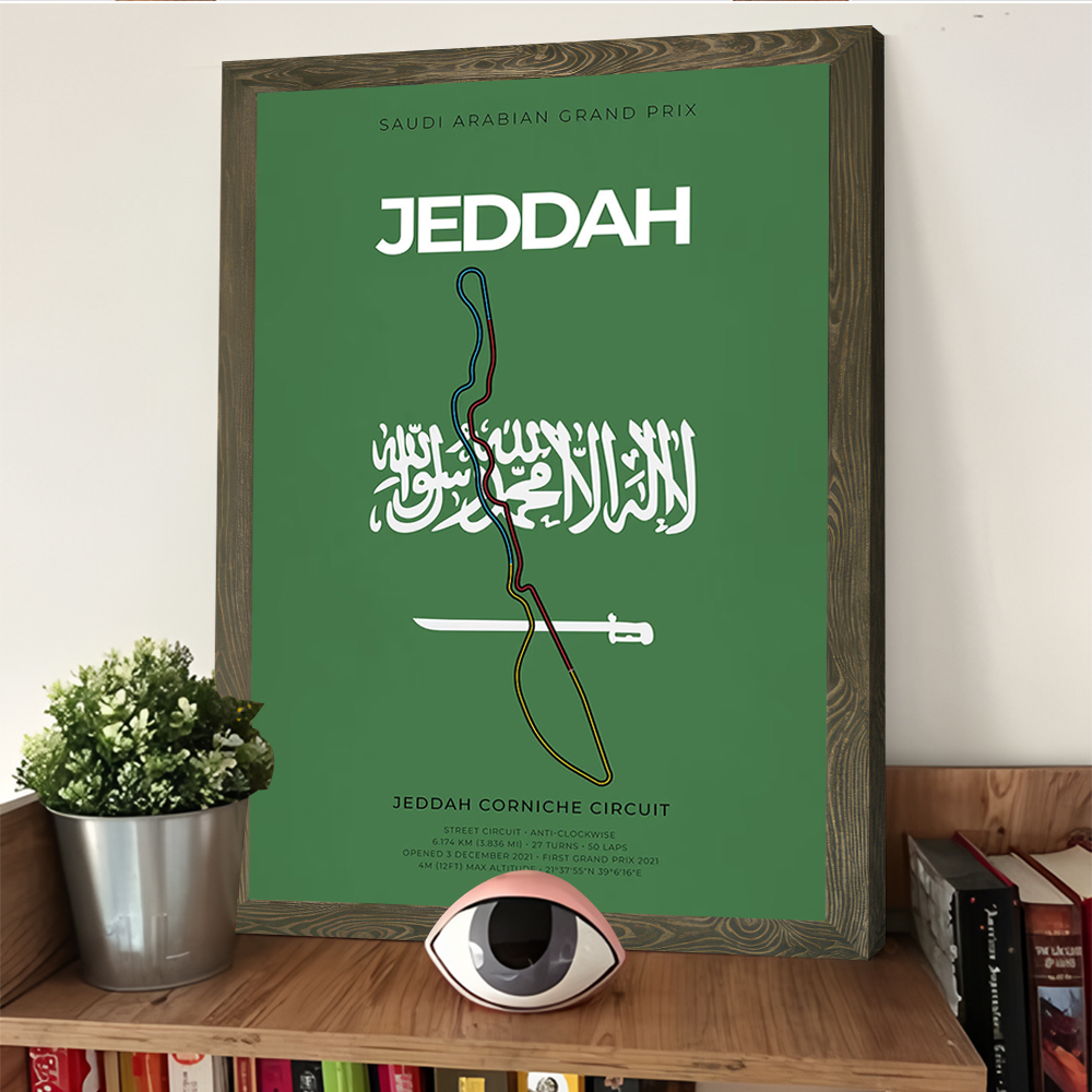 Jeddah F Racing Circuit Printi - Home Decor Jeddah 评论和价格