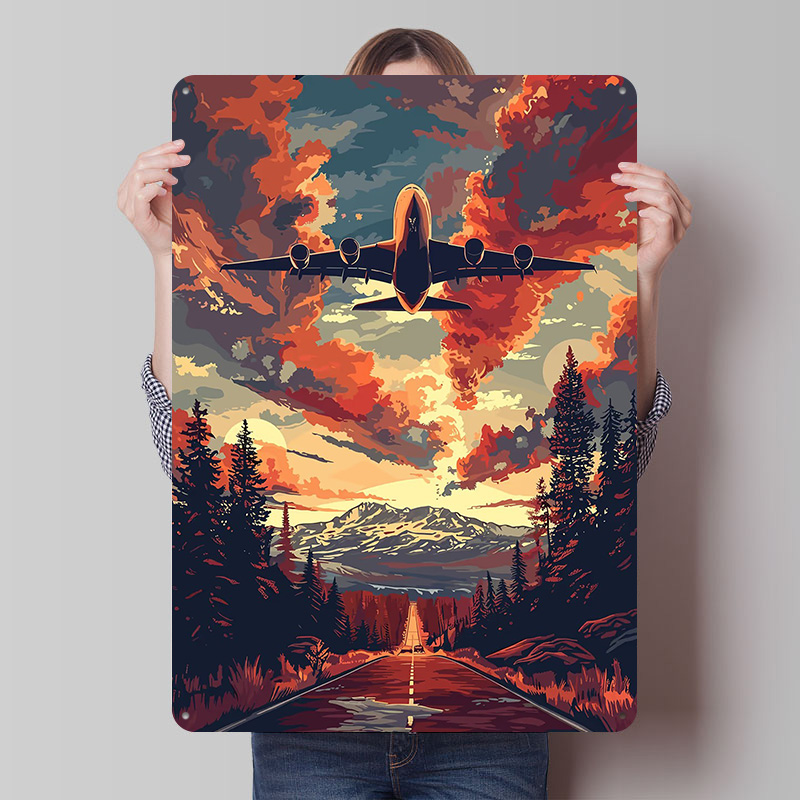 A380 Plane Sky Vector Art Tin  - Home Decor Vector 评论和价格