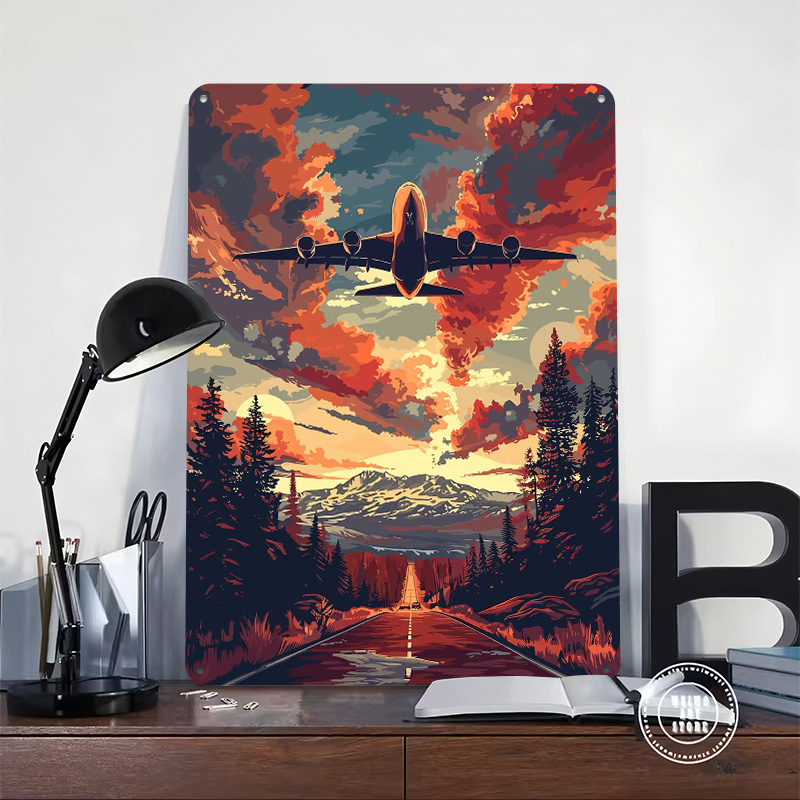 A380 Plane Sky Vector Art Tin  - Home Decor Vector 评论和价格