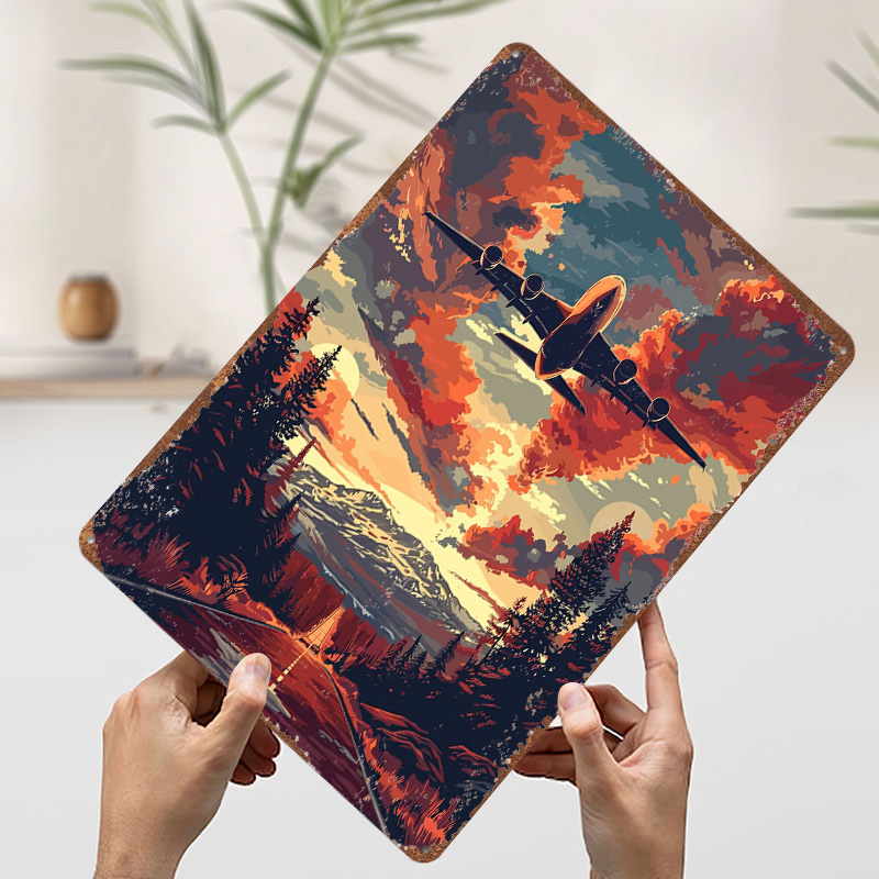 A380 Plane Sky Vector Art Tin  - Home Decor Vector 评论和价格