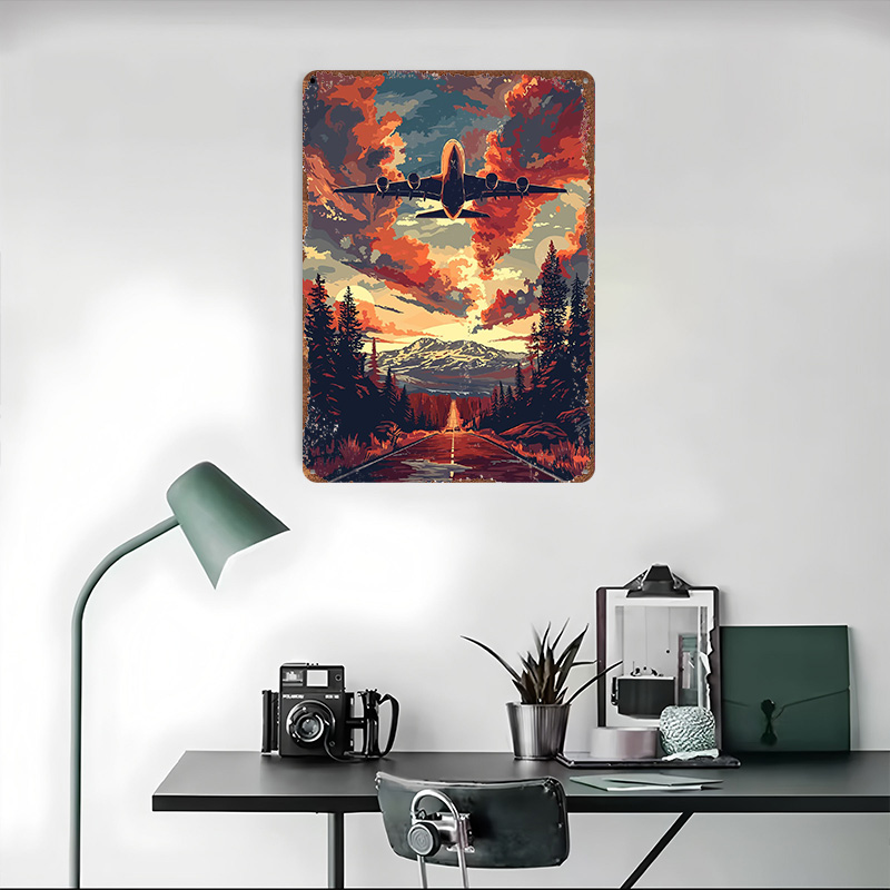 A380 Plane Sky Vector Art Tin  - Home Decor Vector 评论和价格