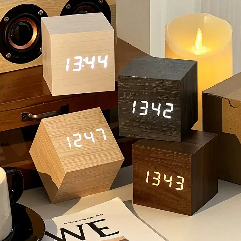 Wooden Digital Alarm Clock wit - Vintage Alarm Clock 评论和价格