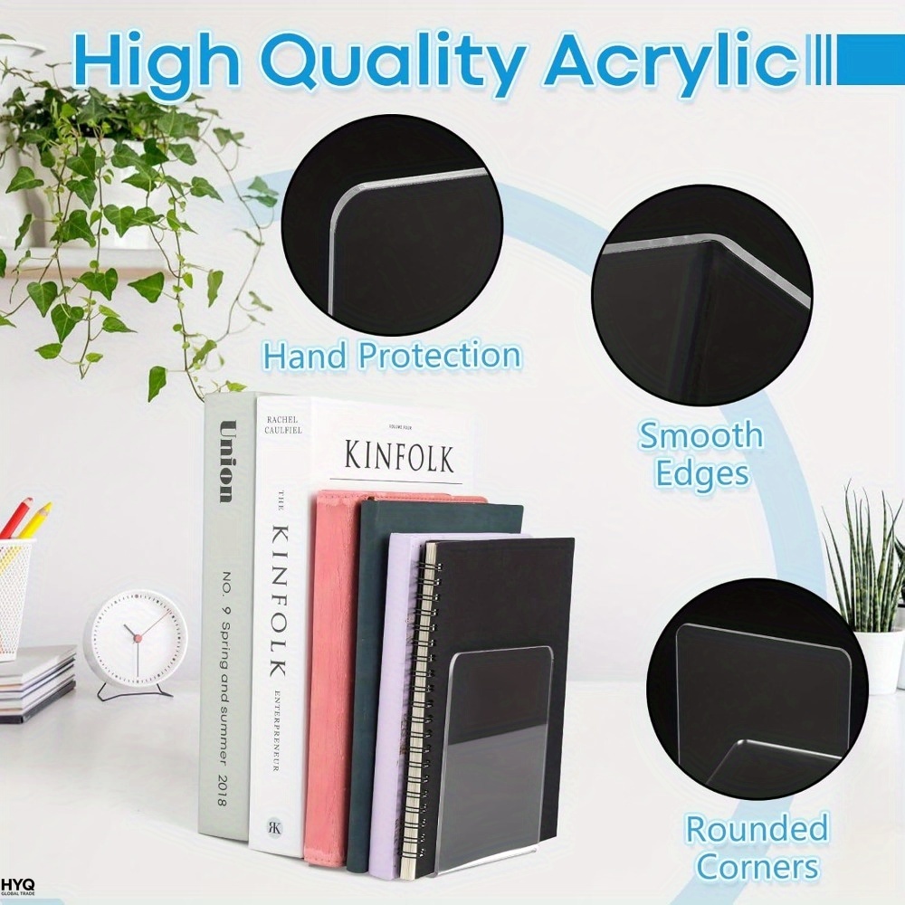 4pcs Set Clear Acrylic Bookend - Aesthetic Bookend 评论和价格