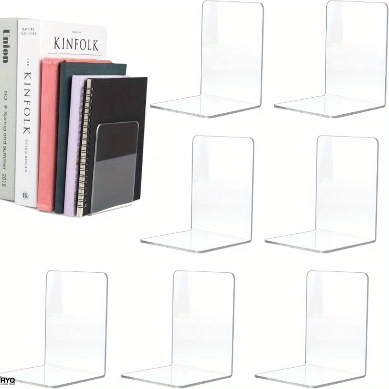 4pcs Set Clear Acrylic Bookend - Aesthetic Bookend 评论和价格