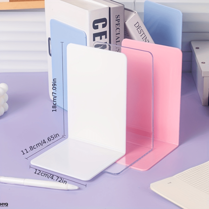 4pcs Set Clear Acrylic Bookend - Aesthetic Bookend 评论和价格