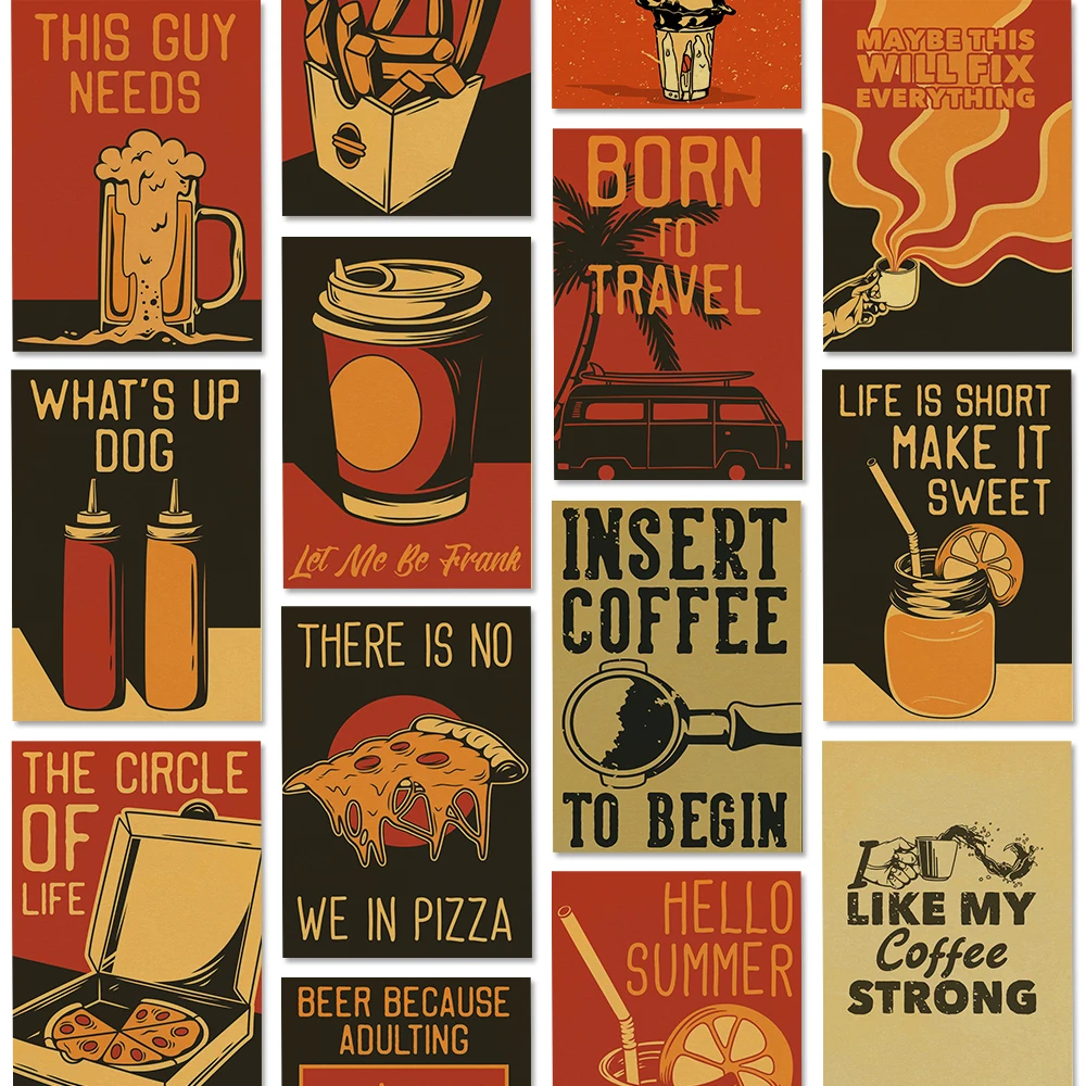Coffee Vector Set of  Posters  - Home Decor Vector 评论和价格