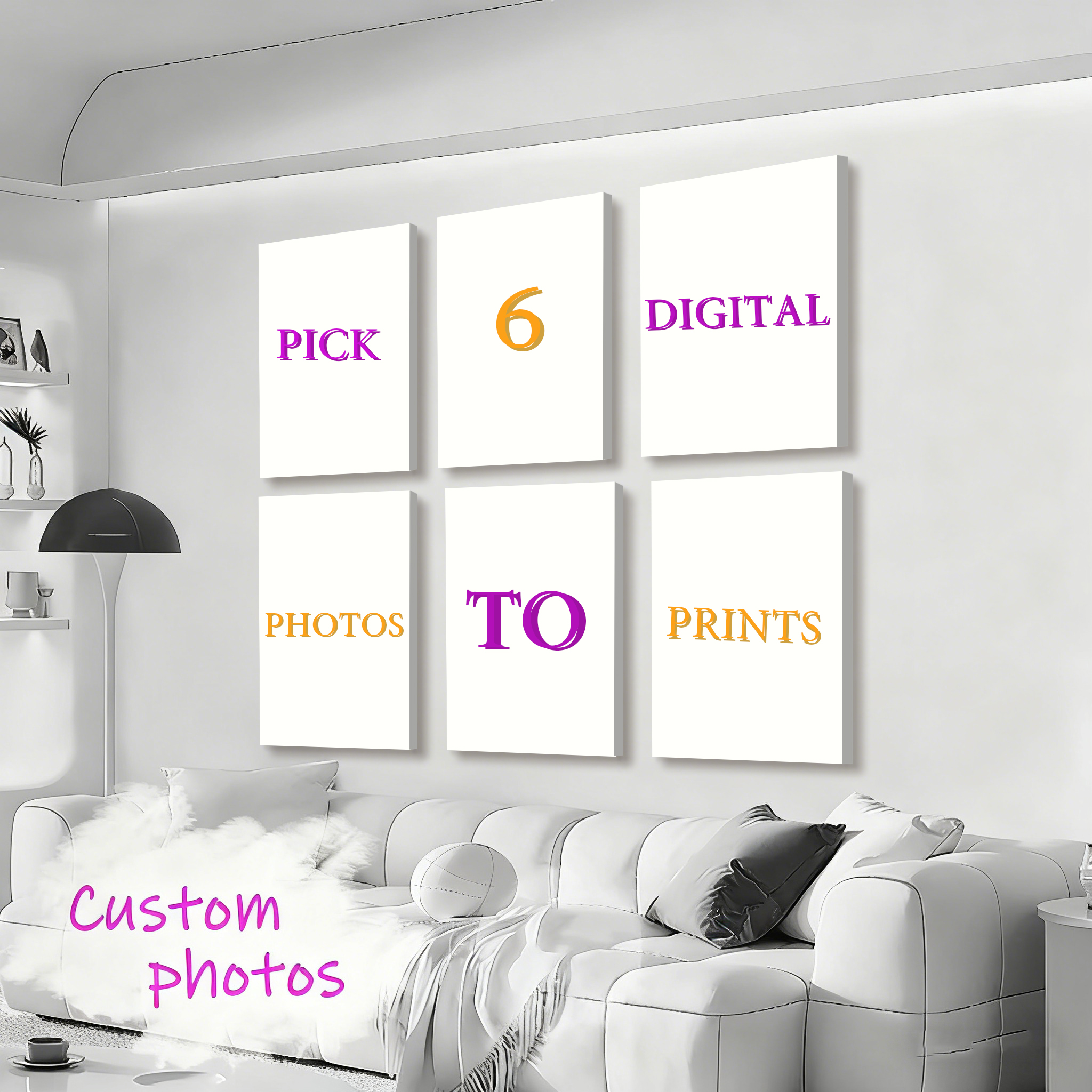 6pcs/set Custom Canvas Prints  - Home Decor Canvas 评论和价格