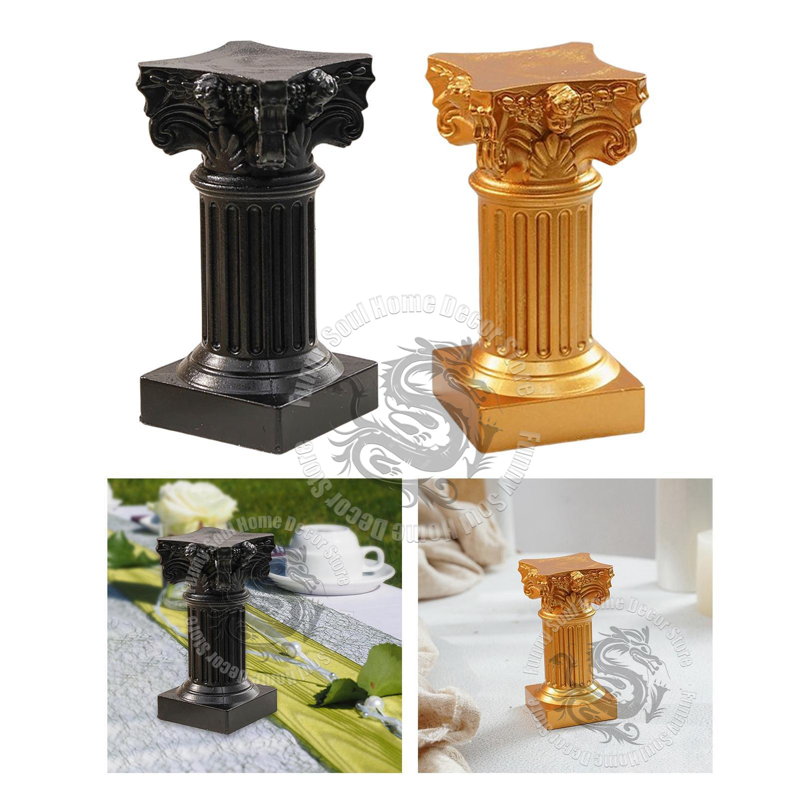 Nordic Roman column candlestic - Home Decor Resin 评论和价格