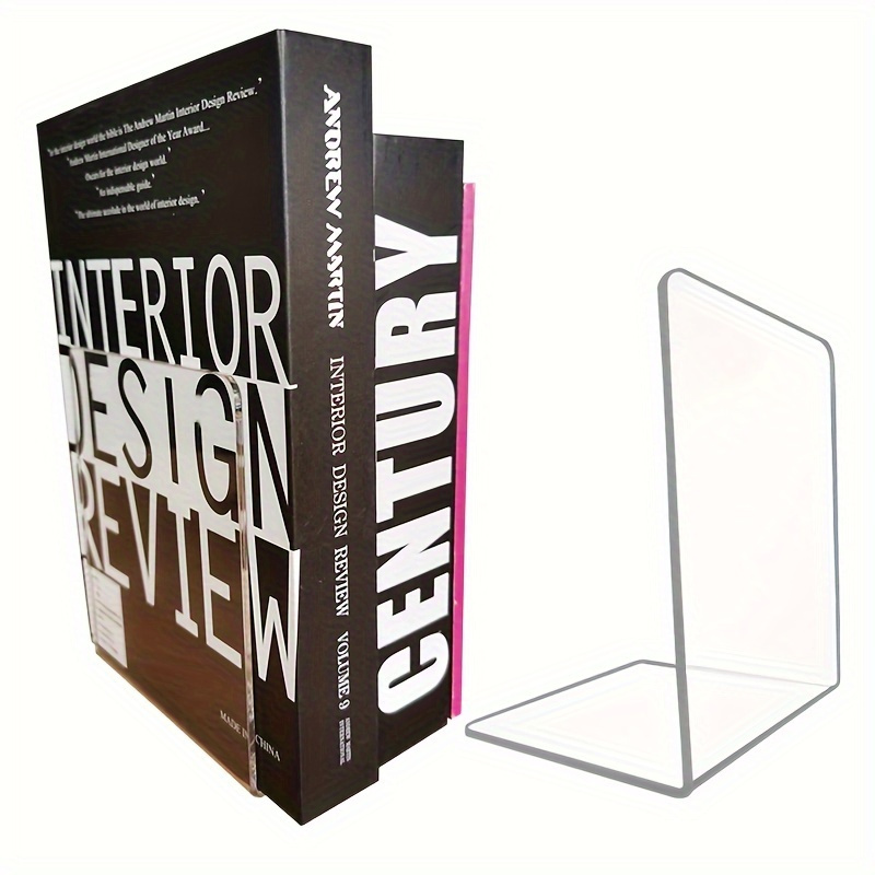 1pc Transparent Book Stand Acr - Aesthetic Bookend 评论和价格