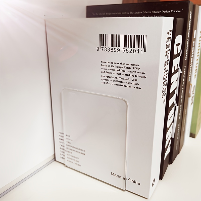 1pc Transparent Book Stand Acr - Aesthetic Bookend 评论和价格
